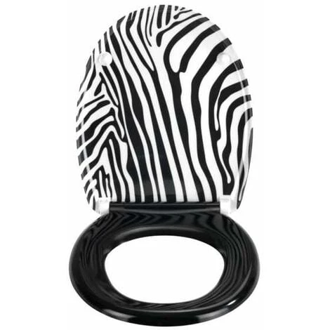 WENKO Abattant WC Original Wild, Abattant WC Avec Frein De Chute "easy Close", Fixation Acier Inox "fix Clip", Duroplastique, 38x45 Cm, Multicolore 5 WENKO Abattant WC Original Wild, Abattant WC Avec Frein De Chute "easy Close", Fixation Acier Inox "fix Clip", Duroplastique, 38x45 Cm, Multicolore – Image 3