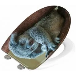 WENKO Abattant WC Original Koala, Abattant WC Avec Frein De Chute "easy Close", Fixation Acier Inox "fix Clip", Duroplastique, 38x45 Cm, Multicolore -WENKO Soldes 32804310 3