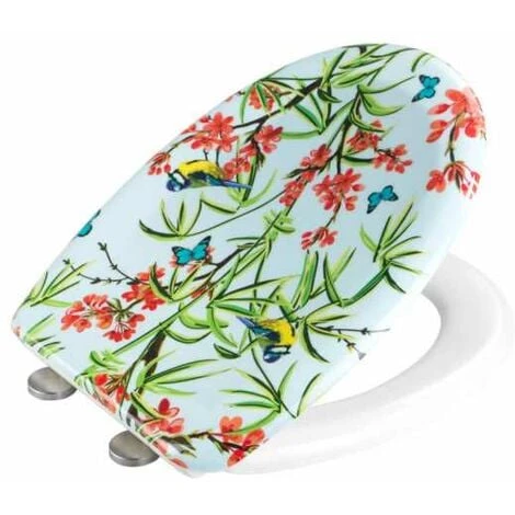 WENKO Abattant WC Original Natura, Abattant WC Avec Frein De Chute "easy Close", Fixation Acier Inox "fix Clip", Duroplastique, 38x45 Cm, Multicolore 5 WENKO Abattant WC Original Natura, Abattant WC Avec Frein De Chute "easy Close", Fixation Acier Inox "fix Clip", Duroplastique, 38x45 Cm, Multicolore – Image 3