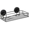 WENKO Etagère Murale Salle De Bain, Panier De Douche Mural Fixation Sans Perçage "Vacuum Loc Plus", Repositionnable Sans Laisser De Trace, Esprit Loft, Acier Verni, 26x6,5x14 Cm, Noir -WENKO Soldes 32804318 1