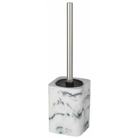 WENKO Brosse WC Desio, Brosse WC Noire, Polyrésine Effet Marbre, 10,1x36,5x10,1 Cm, Gris - Blanc 3 WENKO Brosse WC Desio, Brosse WC Noire, Polyrésine Effet Marbre, 10,1x36,5x10,1 Cm, Gris - Blanc
