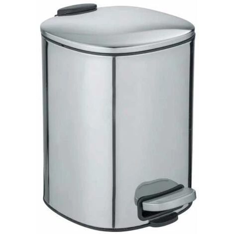 WENKO Poubelle à Pédale Alassio, Petite Poubelle Salle De Bain, Capacité 5L, Acier, 24,5x20,5x27 Cm, Brillant 3 WENKO Poubelle à Pédale Alassio, Petite Poubelle Salle De Bain, Capacité 5L, Acier, 24,5x20,5x27 Cm, Brillant