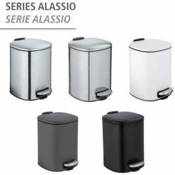 WENKO Poubelle à Pédale Alassio, Petite Poubelle Salle De Bain, Capacité 5L, Acier, 24,5x20,5x27 Cm, Blanc 11 WENKO Poubelle à Pédale Alassio, Petite Poubelle Salle De Bain, Capacité 5L, Acier, 24,5x20,5x27 Cm, Blanc -WENKO Soldes 32804342 5