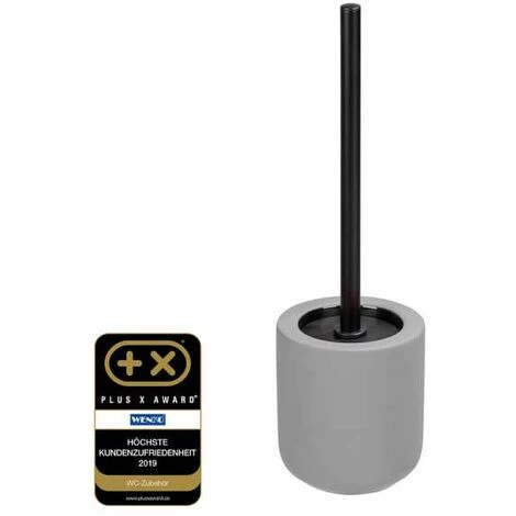 WENKO Porte Brosse WC Avellino, Brosse WC Noire, Céramique Avec Surface Agrippante Soft-Touch, Ø 11,5x40 Cm, Gris Mat 4 WENKO Porte Brosse WC Avellino, Brosse WC Noire, Céramique Avec Surface Agrippante Soft-Touch, Ø 11,5x40 Cm, Gris Mat – Image 2
