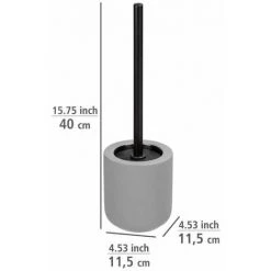 WENKO Porte Brosse WC Avellino, Brosse WC Noire, Céramique Avec Surface Agrippante Soft-Touch, Ø 11,5x40 Cm, Gris Mat 10 WENKO Porte Brosse WC Avellino, Brosse WC Noire, Céramique Avec Surface Agrippante Soft-Touch, Ø 11,5x40 Cm, Gris Mat -WENKO Soldes 32804367 4