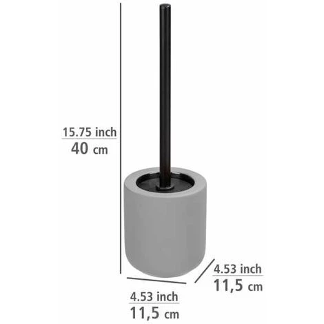 WENKO Porte Brosse WC Avellino, Brosse WC Noire, Céramique Avec Surface Agrippante Soft-Touch, Ø 11,5x40 Cm, Gris Mat 6 WENKO Porte Brosse WC Avellino, Brosse WC Noire, Céramique Avec Surface Agrippante Soft-Touch, Ø 11,5x40 Cm, Gris Mat – Image 4