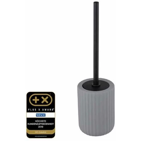 WENKO Porte Brosse WC Belluno, Brosse WC Noire, Céramique "soft Touch", Ø 11,5x42 Cm, Gris 4 WENKO Porte Brosse WC Belluno, Brosse WC Noire, Céramique "soft Touch", Ø 11,5x42 Cm, Gris – Image 2