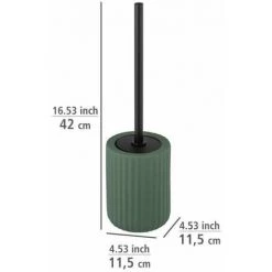 WENKO Porte Brosse WC Belluno, Brosse WC Noire, Céramique "soft Touch", Ø 11,5x42 Cm, Vert -WENKO Soldes 32804375 4