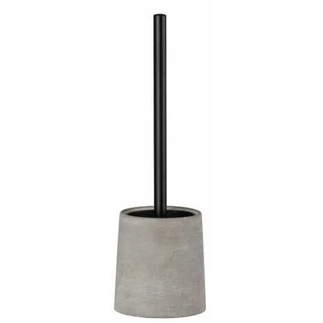 WENKO Porte Brosse WC Villena, Brosse WC Noire Et Manche Acier Inox, Béton Brossé, Ø 11,5x38 Cm, Gris 4 WENKO Porte Brosse WC Villena, Brosse WC Noire Et Manche Acier Inox, Béton Brossé, Ø 11,5x38 Cm, Gris – Image 2