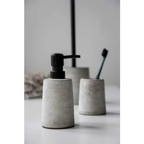 WENKO Porte Brosse WC Villena, Brosse WC Noire Et Manche Acier Inox, Béton Brossé, Ø 11,5x38 Cm, Gris 6 WENKO Porte Brosse WC Villena, Brosse WC Noire Et Manche Acier Inox, Béton Brossé, Ø 11,5x38 Cm, Gris – Image 4