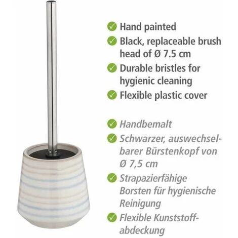 WENKO Porte Brosse WC Navalon, Brosse WC Noire, Céramique Peinte à La Main, Ø 12x33,6 Cm, Multicolore 5 WENKO Porte Brosse WC Navalon, Brosse WC Noire, Céramique Peinte à La Main, Ø 12x33,6 Cm, Multicolore – Image 3