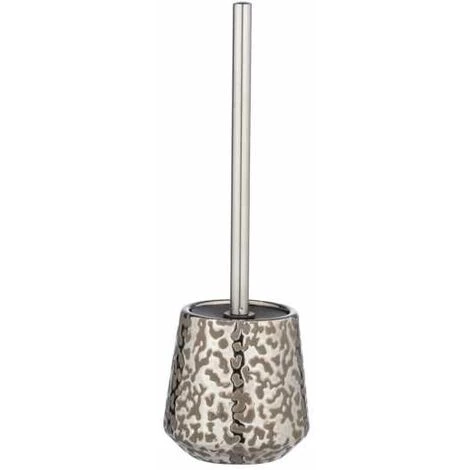 WENKO Porte Brosse WC Burgos, Brosse WC Noire, Céramique Brillante, Ø 12x33,5 Cm, Gris 4 WENKO Porte Brosse WC Burgos, Brosse WC Noire, Céramique Brillante, Ø 12x33,5 Cm, Gris – Image 2