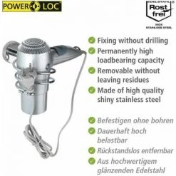 WENKO Support Sèche Cheveux Mural Bosiao, Porte Sèche Cheveux Mural, Acier Inox, 9x8,5x13,5 Cm, Brillant 9 WENKO Support Sèche Cheveux Mural Bosiao, Porte Sèche Cheveux Mural, Acier Inox, 9x8,5x13,5 Cm, Brillant -WENKO Soldes 32804394 3