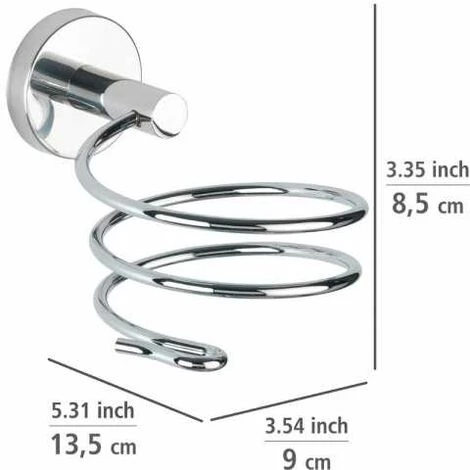WENKO Support Sèche Cheveux Mural Bosiao, Porte Sèche Cheveux Mural, Acier Inox, 9x8,5x13,5 Cm, Brillant 7 WENKO Support Sèche Cheveux Mural Bosiao, Porte Sèche Cheveux Mural, Acier Inox, 9x8,5x13,5 Cm, Brillant – Image 5