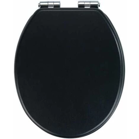 WENKO Abattant WC Avec Frein De Chute "easy Close" Cuero, Fixation Inox 'fix Clip", MDF, 35,5x42,5 Cm, Noir 3 WENKO Abattant WC Avec Frein De Chute "easy Close" Cuero, Fixation Inox 'fix Clip", MDF, 35,5x42,5 Cm, Noir