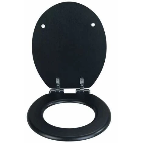 WENKO Abattant WC Avec Frein De Chute "easy Close" Cuero, Fixation Inox 'fix Clip", MDF, 35,5x42,5 Cm, Noir 4 WENKO Abattant WC Avec Frein De Chute "easy Close" Cuero, Fixation Inox 'fix Clip", MDF, 35,5x42,5 Cm, Noir – Image 2