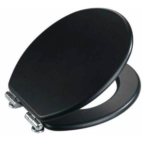 WENKO Abattant WC Avec Frein De Chute "easy Close" Cuero, Fixation Inox 'fix Clip", MDF, 35,5x42,5 Cm, Noir 5 WENKO Abattant WC Avec Frein De Chute "easy Close" Cuero, Fixation Inox 'fix Clip", MDF, 35,5x42,5 Cm, Noir – Image 3