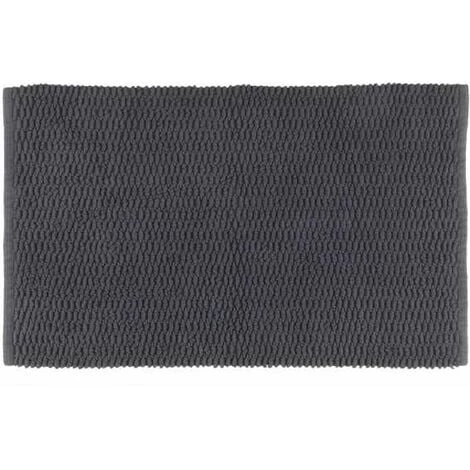 WENKO Tapis De Bain Mona, Tapis Salle De Bain Antidérapant, 100% Coton, 50x80 Cm, Gris 3 WENKO Tapis De Bain Mona, Tapis Salle De Bain Antidérapant, 100% Coton, 50x80 Cm, Gris