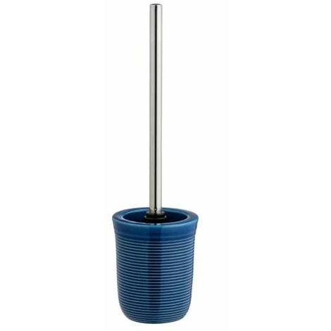 WENKO Brosse WC Sada, Porte Brosse WC Céramique Avec Brosse WC Noire, Céramique Structurée Haut De Gamme, Ø12x38 Cm, Bleu Marine 4 WENKO Brosse WC Sada, Porte Brosse WC Céramique Avec Brosse WC Noire, Céramique Structurée Haut De Gamme, Ø12x38 Cm, Bleu Marine – Image 2