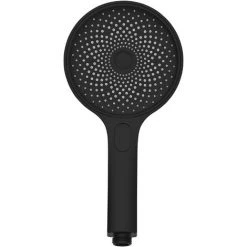 WENKO Pommeau De Douche 3 Jets Softwater, Pommeau De Douche Avec Micro Gouttelettes Fines Et Apaisantes, 324 Buses Intégrées, Embout Universel 1/2", Plastique ABS, ø13 Cm, Noir Mat