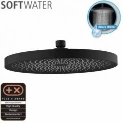 WENKO Tête De Douche Effet Pluie Softwater, Pommeau De Douche Italienne Avec Micro Gouttelettes Fines Et Apaisantes, 416 Buses Intégrées, Embout Standard 1/2", Plastique ø26 Cm, Noir 8 WENKO Tête De Douche Effet Pluie Softwater, Pommeau De Douche Italienne Avec Micro Gouttelettes Fines Et Apaisantes, 416 Buses Intégrées, Embout Standard 1/2", Plastique ø26 Cm, Noir -WENKO Soldes 32804406 2