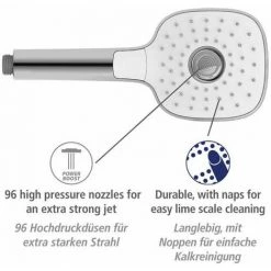 WENKO Pommeau De Douche 3 Jets Powerboost, Pommeau Douche Haute Pression Revigorant Grâce Aux 96 Buses, Design Carré, Embout Universel 1/2", Plastique ABS, 12x12 Cm, Chromé - Blanc 9 WENKO Pommeau De Douche 3 Jets Powerboost, Pommeau Douche Haute Pression Revigorant Grâce Aux 96 Buses, Design Carré, Embout Universel 1/2", Plastique ABS, 12x12 Cm, Chromé - Blanc -WENKO Soldes 32804408 3