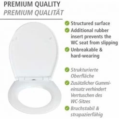 WENKO Abattant WC Original Surface Relief Softness, Abattant WC Avec Frein De Chute "easy Close", Fixation Acier Inox "fix Clip", Duroplastique, 38x44,5 Cm, Multicolore 10 WENKO Abattant WC Original Surface Relief Softness, Abattant WC Avec Frein De Chute "easy Close", Fixation Acier Inox "fix Clip", Duroplastique, 38x44,5 Cm, Multicolore -WENKO Soldes 32804415 4
