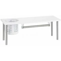 WENKO Organiseur Cuisine, étagère évier Cuisine Avec Dérouleur Sopalin Et Porte Ustensile, Acier Inox/MDF, 55x21x18 Cm, Blanc