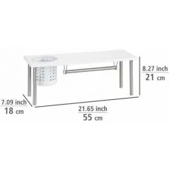 WENKO Organiseur Cuisine, étagère évier Cuisine Avec Dérouleur Sopalin Et Porte Ustensile, Acier Inox/MDF, 55x21x18 Cm, Blanc 10 WENKO Organiseur Cuisine, étagère évier Cuisine Avec Dérouleur Sopalin Et Porte Ustensile, Acier Inox/MDF, 55x21x18 Cm, Blanc -WENKO Soldes 32804424 4