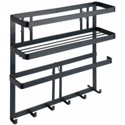 WENKO Etagère Cuisine Multifonction Gala, Etagère Métal Noir Avec Distributeur Sopalin Mural Et Crochets Suspension Ustensiles De Cuisine, Métal, 30x33x9 Cm, Noir 8 WENKO Etagère Cuisine Multifonction Gala, Etagère Métal Noir Avec Distributeur Sopalin Mural Et Crochets Suspension Ustensiles De Cuisine, Métal, 30x33x9 Cm, Noir -WENKO Soldes 32804426 2