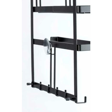 WENKO Etagère Cuisine Multifonction Gala, Etagère Métal Noir Avec Distributeur Sopalin Mural Et Crochets Suspension Ustensiles De Cuisine, Métal, 30x33x9 Cm, Noir 7 WENKO Etagère Cuisine Multifonction Gala, Etagère Métal Noir Avec Distributeur Sopalin Mural Et Crochets Suspension Ustensiles De Cuisine, Métal, 30x33x9 Cm, Noir – Image 5