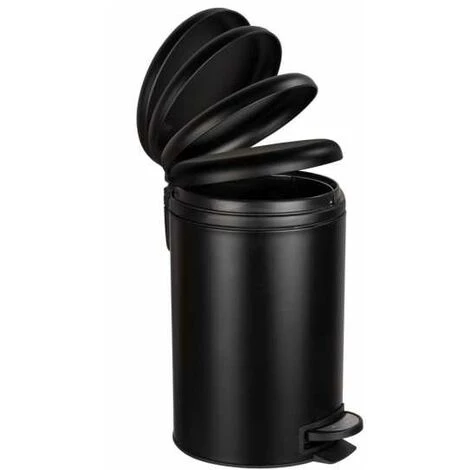 WENKO Poubelle à Pédale Leman, Poubelle 12L Avec Fermeture Frein De Chute "easy Close", Acier Inoxydable, 25x38x32 Cm, Noir 4 WENKO Poubelle à Pédale Leman, Poubelle 12L Avec Fermeture Frein De Chute "easy Close", Acier Inoxydable, 25x38x32 Cm, Noir – Image 2