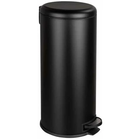 WENKO Poubelle à Pédale Leman, Poubelle 30L Avec Fermeture Frein De Chute "easy Close", Acier Inoxydable, 30,5x64x37,5 Cm, Noir 3 WENKO Poubelle à Pédale Leman, Poubelle 30L Avec Fermeture Frein De Chute "easy Close", Acier Inoxydable, 30,5x64x37,5 Cm, Noir