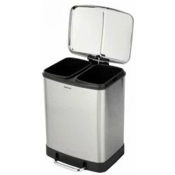WENKO Poubelle Cuisine Double Studio, Poubelle Tri Sélectif, Poubelle à Pédale Avec Deux Compartiments, Frein De Chute "easy Close", 2x12L, Acier Inox, 37x50x34 Cm, Mat 11 WENKO Poubelle Cuisine Double Studio, Poubelle Tri Sélectif, Poubelle à Pédale Avec Deux Compartiments, Frein De Chute "easy Close", 2x12L, Acier Inox, 37x50x34 Cm, Mat -WENKO Soldes 32804431 5