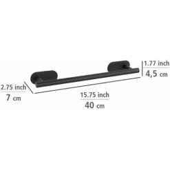 WENKO Porte Serviette Salle De Bain Mural Orea, Fixation Sans Perçage "Turbo Loc Plus", Acier Inox, 40x4,5x7 Cm, Noir 10 WENKO Porte Serviette Salle De Bain Mural Orea, Fixation Sans Perçage "Turbo Loc Plus", Acier Inox, 40x4,5x7 Cm, Noir -WENKO Soldes 32828070 4
