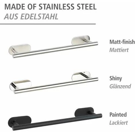 WENKO Porte Serviette Salle De Bain Mural Orea, Fixation Sans Perçage "Turbo Loc Plus", Acier Inox, 40x4,5x7 Cm, Noir 7 WENKO Porte Serviette Salle De Bain Mural Orea, Fixation Sans Perçage "Turbo Loc Plus", Acier Inox, 40x4,5x7 Cm, Noir – Image 5