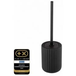 WENKO Porte Brosse WC Belluno, Brosse WC Noire, Céramique "soft Touch", Ø 11,5x42 Cm, Noir -WENKO Soldes 32922375 2
