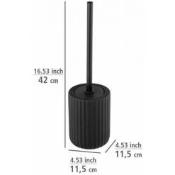 WENKO Porte Brosse WC Belluno, Brosse WC Noire, Céramique "soft Touch", Ø 11,5x42 Cm, Noir -WENKO Soldes 32922375 4