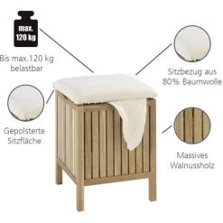 WENKO Tabouret Panier à Linge Bois, Coffre à Linge Bois, Norway Style Scandinave, 65L, Lot De 2 éponges Offertes 7 WENKO Tabouret Panier à Linge Bois, Coffre à Linge Bois, Norway Style Scandinave, 65L, Lot De 2 éponges Offertes -WENKO Soldes 33094576 2