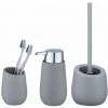 WENKO Set Accessoires Salle De Bain, Gobelet Brosse à Dent, Distributeur Savon Liquide, Brosse WC, Céramique, Badi, Gris Mat 1 WENKO Set Accessoires Salle De Bain, Gobelet Brosse à Dent, Distributeur Savon Liquide, Brosse WC, Céramique, Badi, Gris Mat -WENKO Soldes 33295239 1