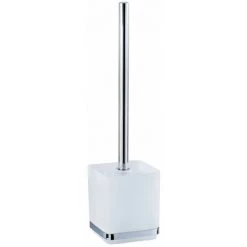 WENKO Brosse WC En Acier Inox Quadro - 9.5 X 37 X 12.5 - Argent