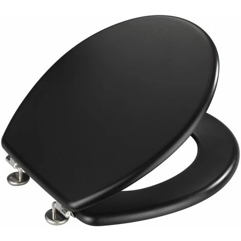 WENKO Abattant WC Prima En MDF - Couvercle: 37 X 41 , Anneau Extérieur: 38 X 41 , Anneau Intérieur: 23 X 26,0 , Distance De Fixation: 13 - 18 - Noir 5 WENKO Abattant WC Prima En MDF - Couvercle: 37 X 41 , Anneau Extérieur: 38 X 41 , Anneau Intérieur: 23 X 26,0 , Distance De Fixation: 13 - 18 - Noir – Image 3