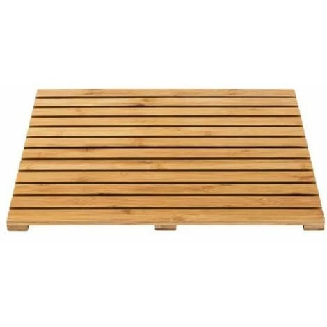 WENKO Caillebotis Douche Bois, Tapis Bambou Salle De Bain, Usage Intérieur Et Extérieur, Bambou, 50x50 Cm, Marron 5 WENKO Caillebotis Douche Bois, Tapis Bambou Salle De Bain, Usage Intérieur Et Extérieur, Bambou, 50x50 Cm, Marron – Image 3