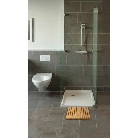 WENKO Caillebotis Douche Bois, Tapis Bambou Salle De Bain, Usage Intérieur Et Extérieur, Bambou, 50x50 Cm, Marron 7 WENKO Caillebotis Douche Bois, Tapis Bambou Salle De Bain, Usage Intérieur Et Extérieur, Bambou, 50x50 Cm, Marron – Image 5