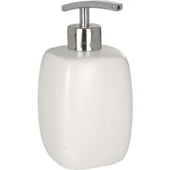 Distributeur De Gel Wenko "Faro" En Céramique Blanche Ø8 X 15 Cm