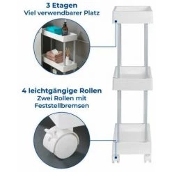 WENKO Desserte à Roulette étroite Mino, Desserte Range épices, 3 étagères De Rangement Et 4 Roulettes, Aluminium - Plastique, 18x80x45 Cm, Blanc -argent 11 WENKO Desserte à Roulette étroite Mino, Desserte Range épices, 3 étagères De Rangement Et 4 Roulettes, Aluminium - Plastique, 18x80x45 Cm, Blanc -argent -WENKO Soldes 33759300 5