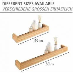 WENKO Cimaise Bois Bambou, étagere Salle De Bain Bambou, Bois Bambou, 60x9x5 Cm, Bambusa 9 WENKO Cimaise Bois Bambou, étagere Salle De Bain Bambou, Bois Bambou, 60x9x5 Cm, Bambusa -WENKO Soldes 33920694 3