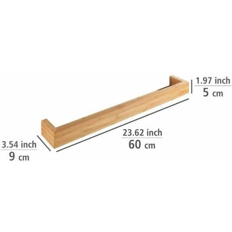 WENKO Cimaise Bois Bambou, étagere Salle De Bain Bambou, Bois Bambou, 60x9x5 Cm, Bambusa 6 WENKO Cimaise Bois Bambou, étagere Salle De Bain Bambou, Bois Bambou, 60x9x5 Cm, Bambusa – Image 4