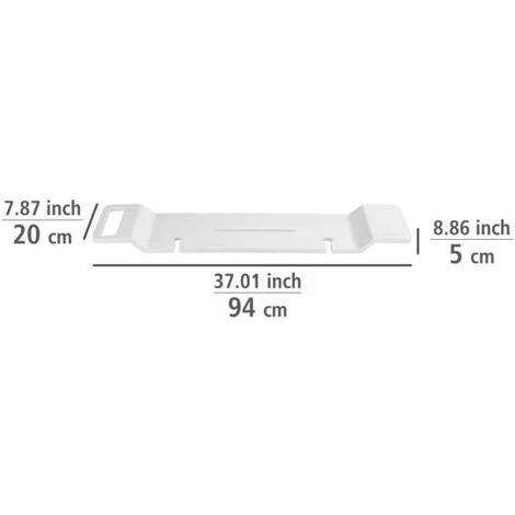 WENKO Plateau Baignoire Matera, Tablette Baignoire Spatieuse Multifonction, Support Pour Tablette, Encoche Verre à Pied, Polyrésine, 94x5x20 Cm, Blanc 5 WENKO Plateau Baignoire Matera, Tablette Baignoire Spatieuse Multifonction, Support Pour Tablette, Encoche Verre à Pied, Polyrésine, 94x5x20 Cm, Blanc – Image 3
