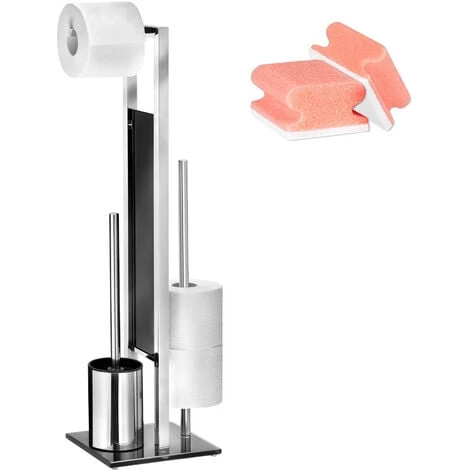 WENKO Serviteur WC 3en1, Distributeur Papier Toilette, Brosse WC Et Range Papier Toilette, Rivalta, Acier Inoxydable, 18 X 70 X 23 Cm, Lot De 2 éponges Offertes 3 WENKO Serviteur WC 3en1, Distributeur Papier Toilette, Brosse WC Et Range Papier Toilette, Rivalta, Acier Inoxydable, 18 X 70 X 23 Cm, Lot De 2 éponges Offertes